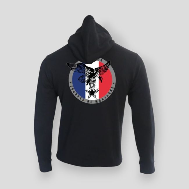 Sweat-shirt zippé Troupes de Montagne France - Noir - Summit Outdoor Lifestyle