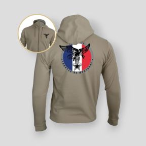 Sweat-shirt com fecho de correr Tropas de Montanha França - Light Sand - Summit Outdoor Lifestyle