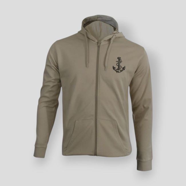 Sweat-shirt zippé Troupes de Marine France - Light Sand - Summit Outdoor Lifestyle