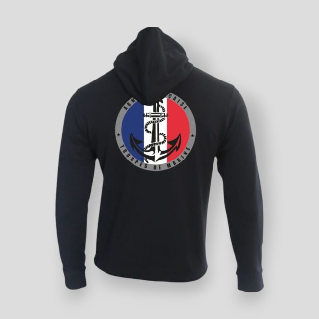 Sweat-shirt zippé Troupes de Marine France - Bleu Marine - Summit Outdoor Lifestyle