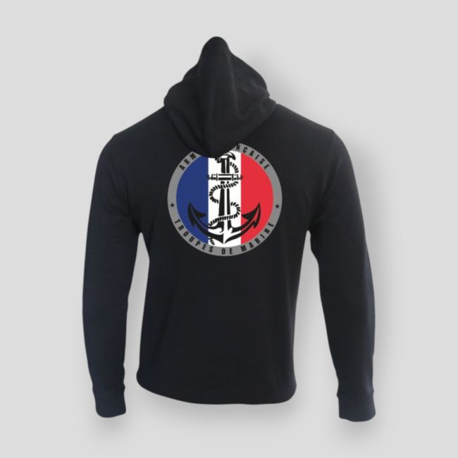 Sweatshirt met rits Troupes de Marine France - Zwart - Summit Outdoor Lifestyle