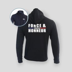 Felpa con zip Force & Honneur Liseré - Blu Navy - Summit Outdoor Lifestyle