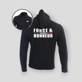Felpa con zip Force & Honneur Liseré - Nero - Summit Outdoor Lifestyle