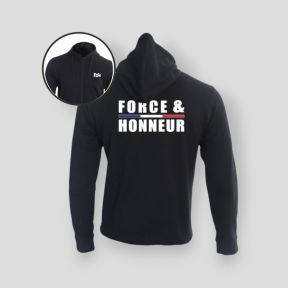 Sudadera con cremallera Force & Honneur Ribete - Negro - Summit Outdoor Lifestyle
