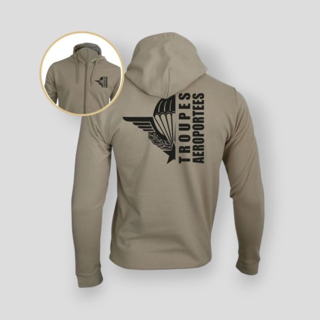 Sweatshirt com fecho Tropas Aerotransportadas Design - Light Sand - Summit Outdoor Lifestyle