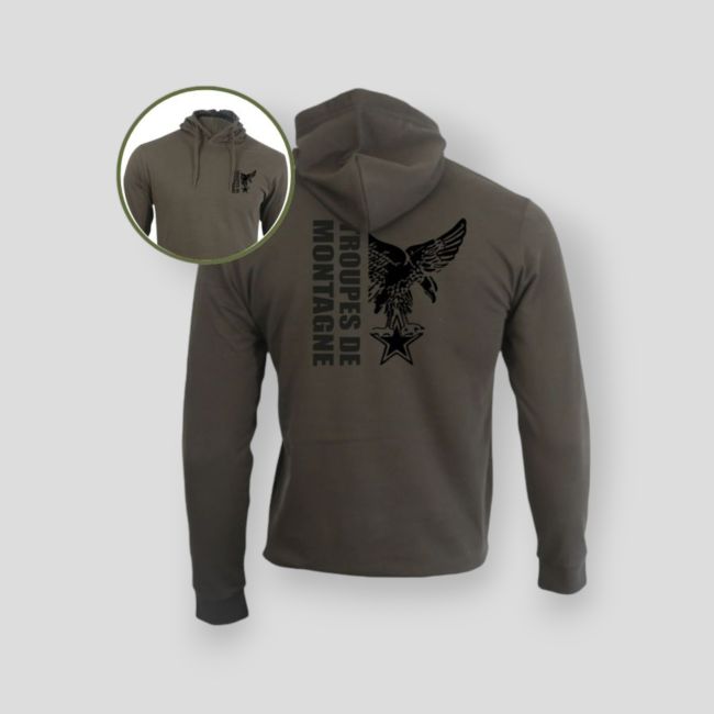 Sweat-shirt zippé Troupes de Montagne Design - Kaki - Summit Outdoor Lifestyle