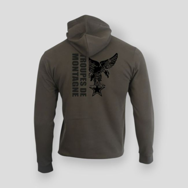 Sweatshirt mit Reißverschluss Gebirgstruppen Design - Khaki - Summit Outdoor Lifestyle