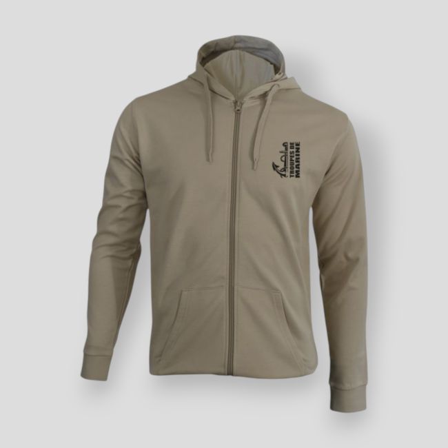 Sweatshirt com fecho de correr Troupes de Marine Design - Light Sand - Summit Outdoor Lifestyle