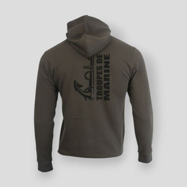 Sweat-shirt zippé Troupes de Marine Design - Kaki - Summit Outdoor Lifestyle