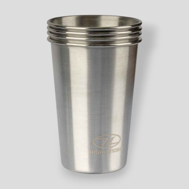 Set van 4 roestvrijstalen bekers 500ml - Highlander