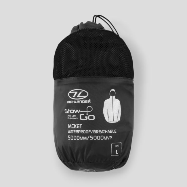 Wasserdichte Jacke Stow & Go V.2 - Schwarz - Highlander