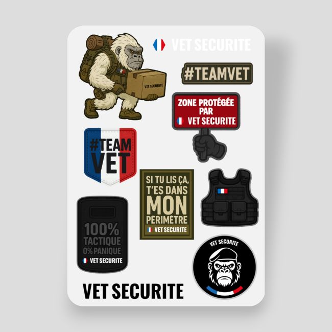 Hoja de 10 pegatinas VET SECURITE
