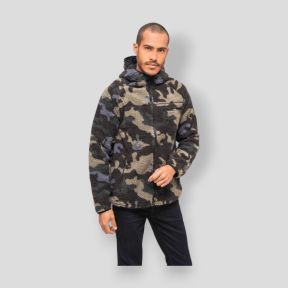 Veste polaire à capuche darkcamo - Brandit