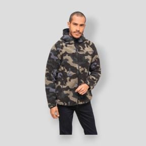 Veste polaire à capuche darkcamo - Brandit