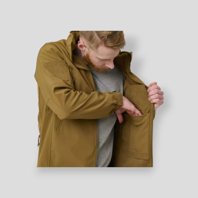 gunfighter jacket - shark skin windblocker - coyote - helikon