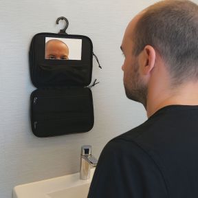 Hängende Kulturtasche mit Spiegel - Schwarz - OPEX