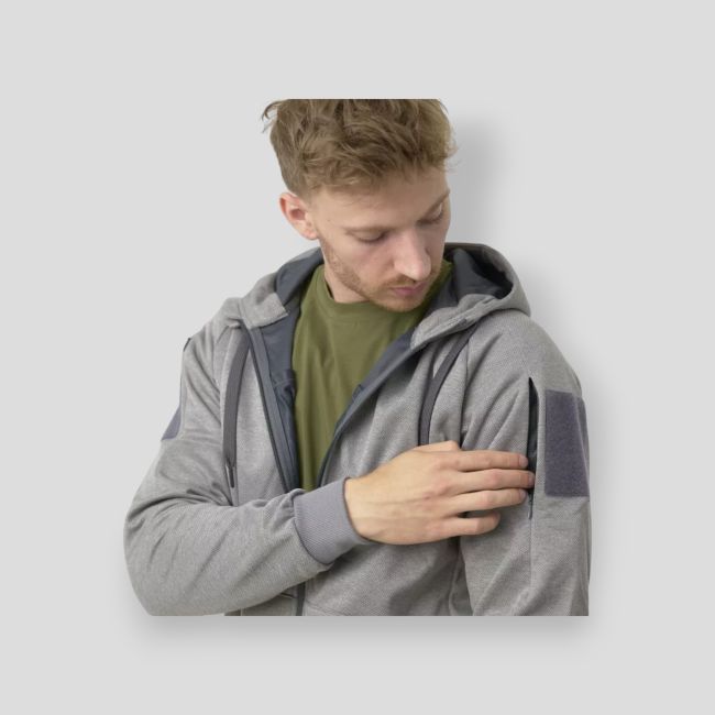 urban tactical hoodie (fullzip)® - melange grey - helikon