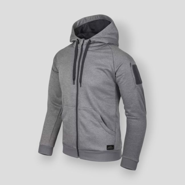 urban tactical hoodie (fullzip)® - melange grey - helikon