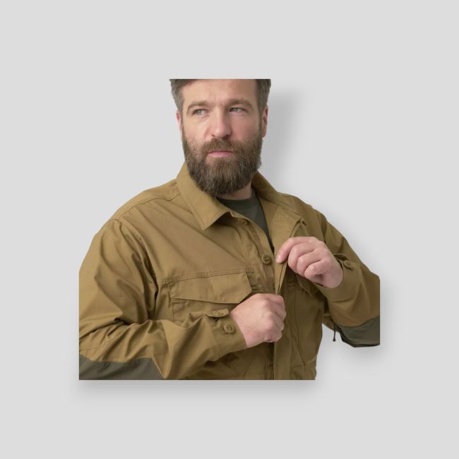 woodsman shirt® - coyote / taiga green a - helikon