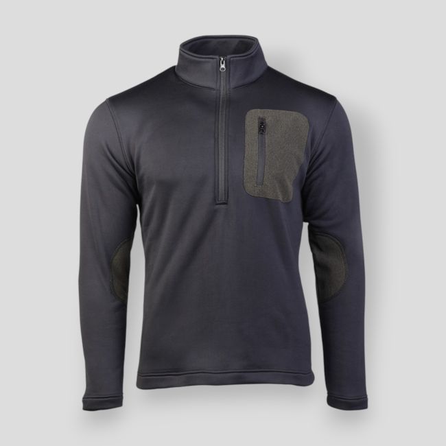 Pullover mit 1/2 Reißverschluss Thermo Fleece - Schwarz - Mil-Tec