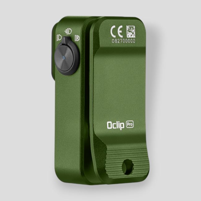 Lampe pour gilet tactique avec lumière rouge (500 lumens) Oclip Pro - Vert Olive - Olight