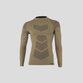 T-shirt de manga comprida termorreguladora sem costuras Commando - Coyote - Trix Tactical