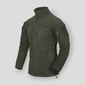 alpha tactical jacket - grid fleece - olive green - helikon