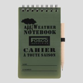 Taccuino impermeabile con matita 13x7,5cm - Verde Oliva - Fosco Industries