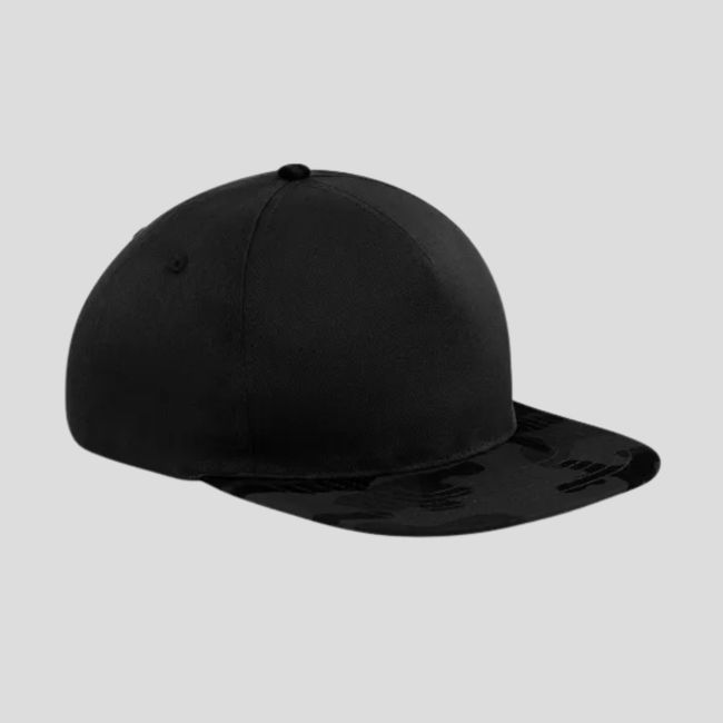 Casquette snapback 5 panneaux - Noir/Camo Midnight - Beechfield