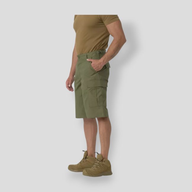 bdu shorts - polycotton ripstop - olive green - helikon