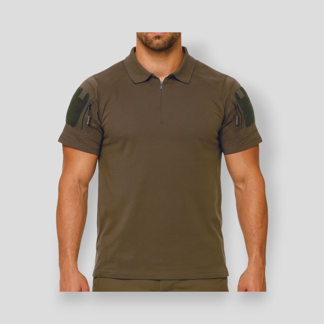 Polo Tropper col zippé spandex 210g - Ranger green - OPEX
