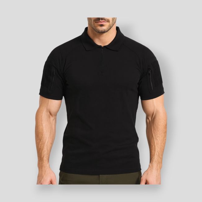 Polo Tropper col zippé spandex 210g - Noir - OPEX