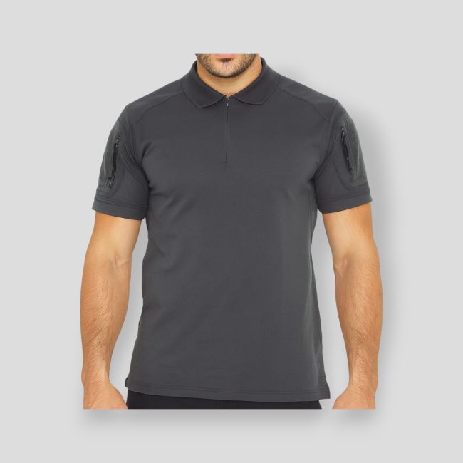 Polo Tropper col zippé spandex 210g - Gris - OPEX