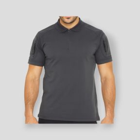 Polo a maniche corte traspirante con collo con zip Tropper - Grigio - OPEX