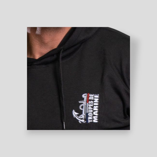Sweat-shirt brodé Troupes de Marine Design - Noir - Summit Outdoor Lifestyle