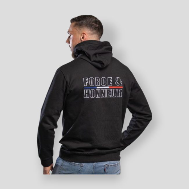 Sweat-shirt brodé Force & Honneur - Noir - Summit Outdoor Lifestyle