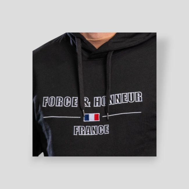 Felpa ricamata Force & Honneur France - Noir - Summit Outdoor Lifestyle