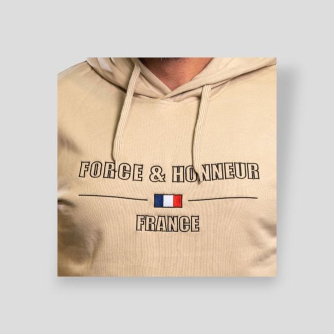 Besticktes Sweatshirt Kraft & Ehre Frankreich - Light Sand - Summit Outdoor Lifestyle