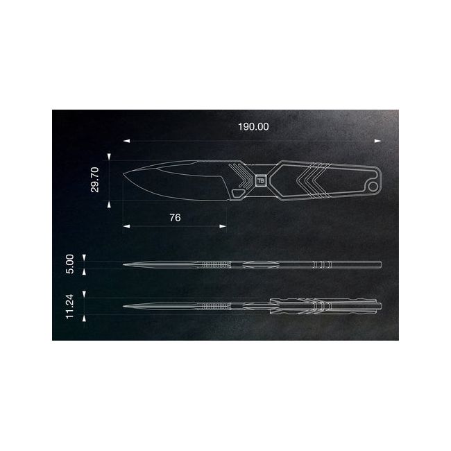 Monoblock-Messer Impact 127 G10 - Schwarz - TB Outdoor