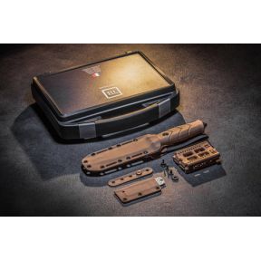 Coltello Le Vengeur + fodero kydex + passante cintura + kit molle + pietra focaia + pietra affilatura - Tan - TB Outdoor