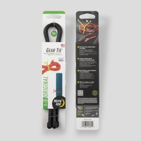 Gear Tie® Reusable Rubber Twist Tie™ 18 in. - 2 Pack - Black