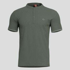 Levantes Henley Shirt Stripes Camo Green