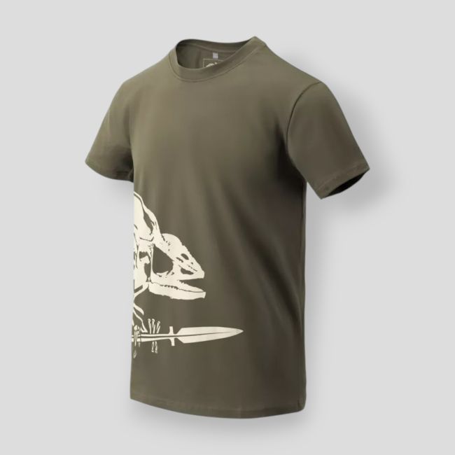t-shirt (full body skeleton) - olive green - helikon