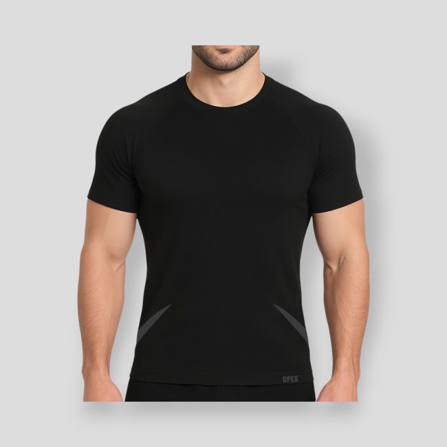 Kurzarm-T-Shirt thermoregulierend nahtlos Legend - Schwarz - OPEX