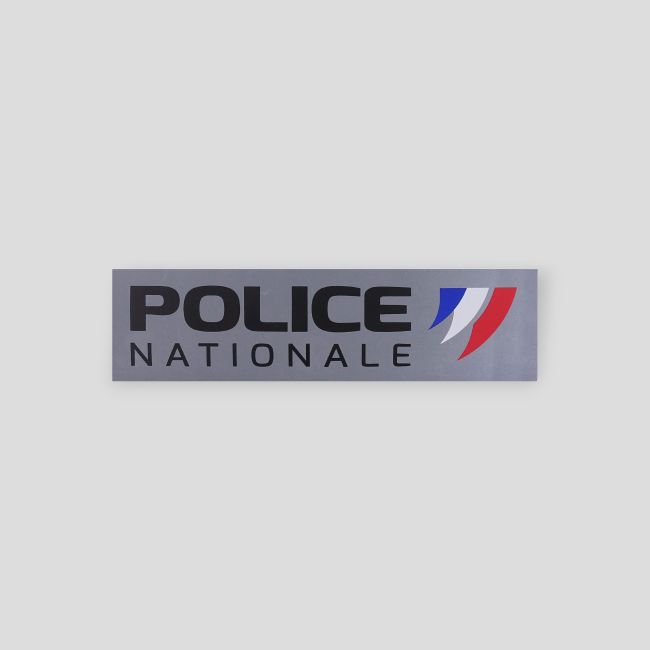 Banda retrorreflectante fondo gris con velcro 28x7,5cm - Police Nationale