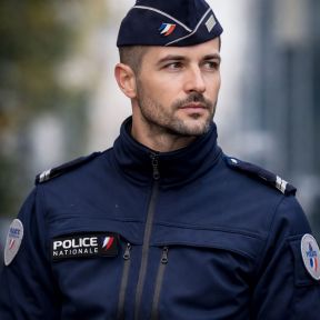 Bandeau souple fond noir avec velcro 10x2,8cm - Police Nationale