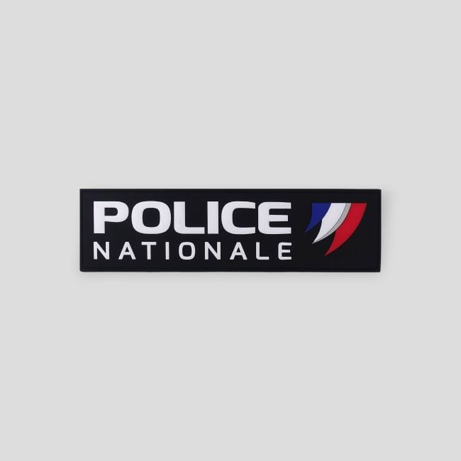 Banda flexible fondo negro con velcro 28x7,5cm - Police Nationale