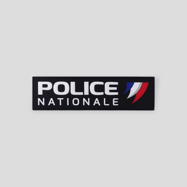 Flexibel hoofdband zwarte achtergrond met klittenband 28x7,5cm - Police Nationale