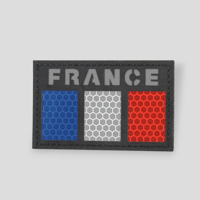 Reflecterende Lasercut patch Frankrijk met vlag