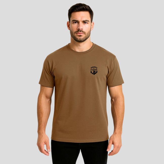 T-shirt Cooldry com serigrafia Tropas de Marinha - Coyote - OPEX